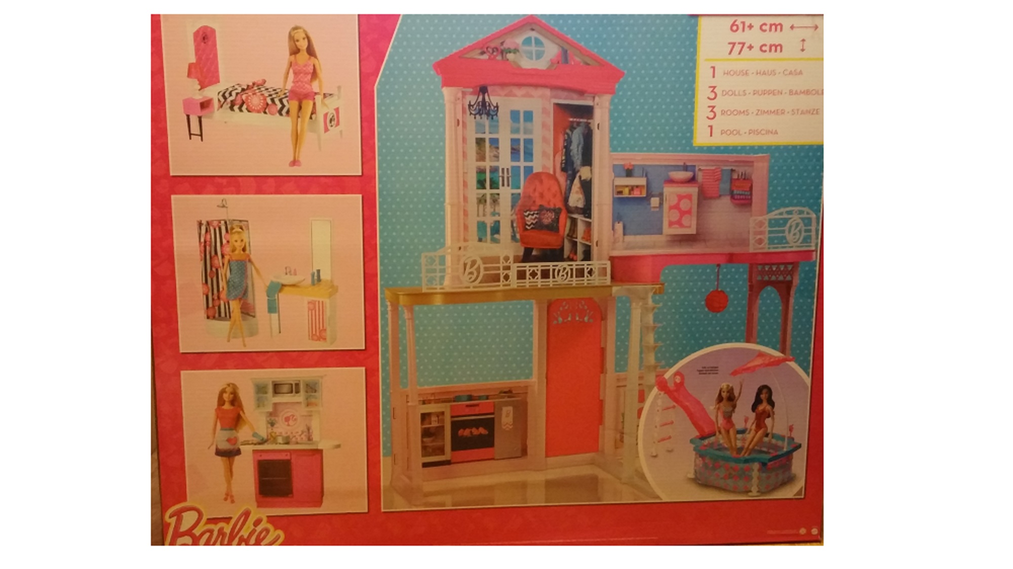 Barbie Complete Glam Home Set House / Furniture / Pool / 3 