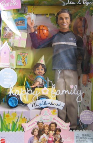 Barbie Happy Family Alan & Ryan Dolls Happy Birthday !  2 Dolls, Mini Truck &...